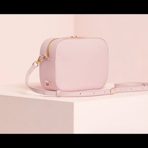 Pop and Suki Pink Camera Bag with ‘MADDIE monogram